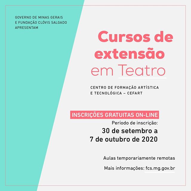  Cursos de Extensão - Escola de Teatro do Centro de Formação Artística e Tecnológica – Cefart