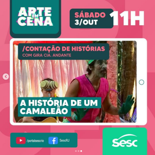 Divulgação/Instagram Sesc RJ Live: A História de um Camaleão com Gira Cia. Andante #ArteEmCena