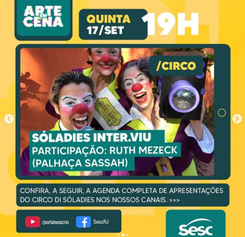 Divulgação/Instagram Sesc RJ Live: Sóladies Inter.Viu #ArteEmCena