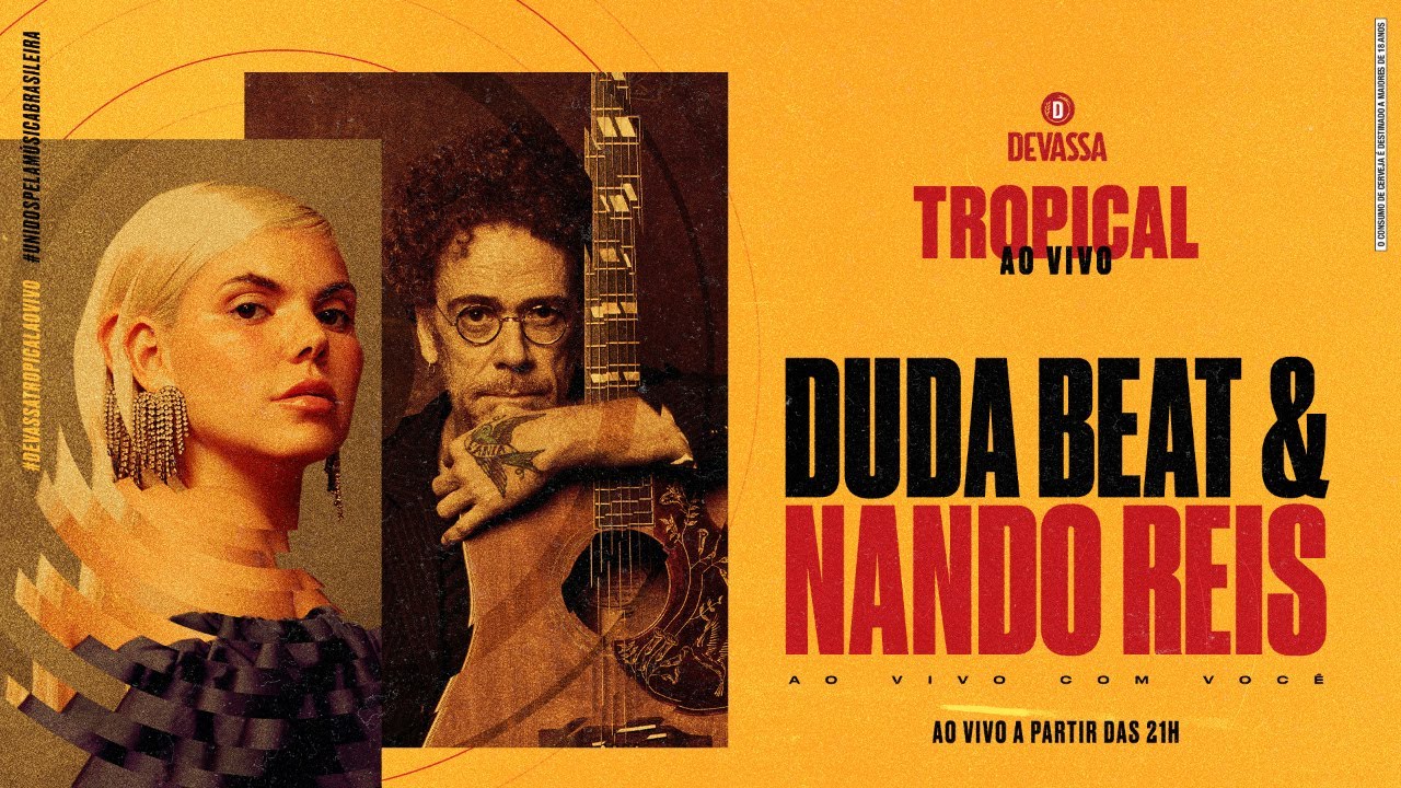 Divulgação/Instagram Devassa Topical Ao Vivo -Duda Beat e Nando Reis