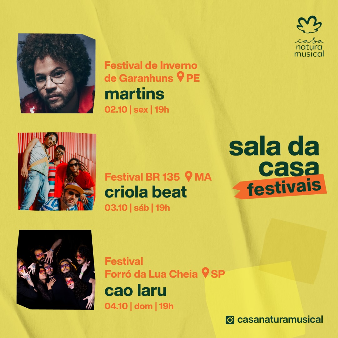 Sala da Casa Festivais - Casa Natura Musical (Outubro)