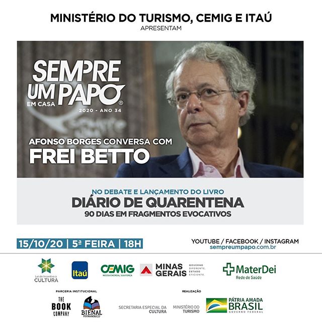 #SempreUmPapoEmCasa recebe Frei Betto