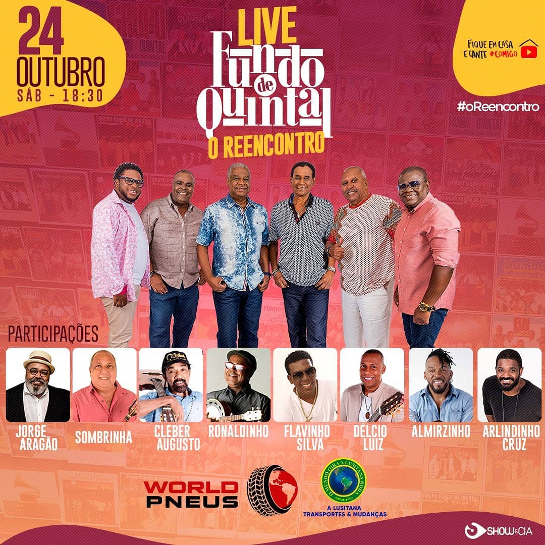 Divulgação/Instagram grupofundodequintal Live: Fundo de Quintal - O Reecontro
