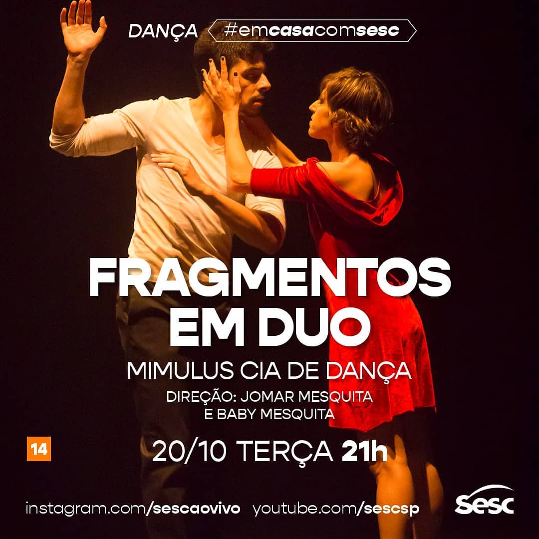 Divulgação/Instagram Sesc Ao Vivo Live: Fragmentos Em Duo - Mimulus Cia. de Dança #EmCasaComSesc
