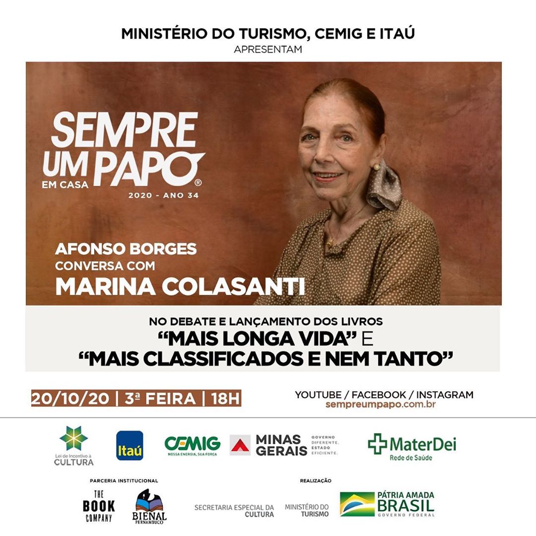 #SempreUmPapoEmCasa recebe Marina Colasanti
