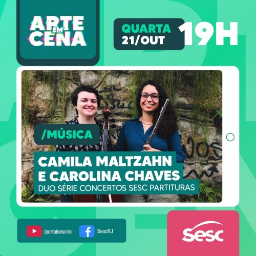 Divulgação/Instagram Sesc RJ Live: Camila Maltzahn e Carolina Chaves #ArteEmCena