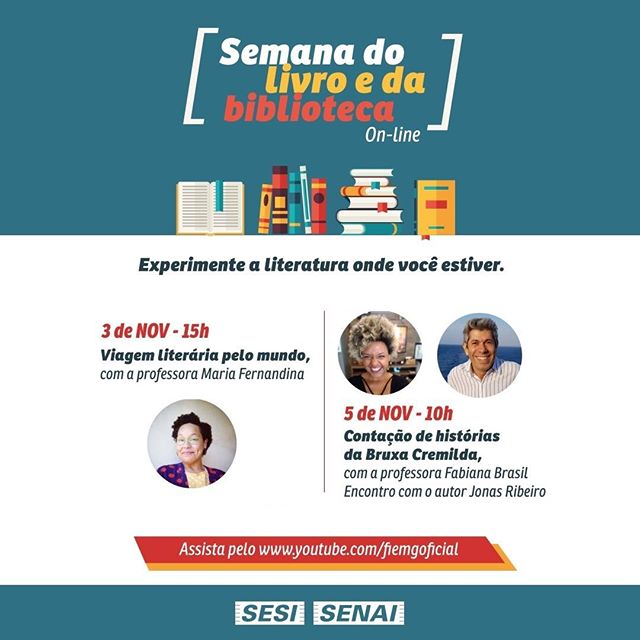 Reprodução/Instagram Semana do Livro e da Biblioteca online - SESI e SENAI