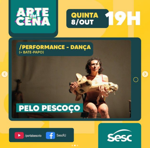 Divulgação/Instagram Sesc RJ Live: Pelo Pescoço #ArteEmCena