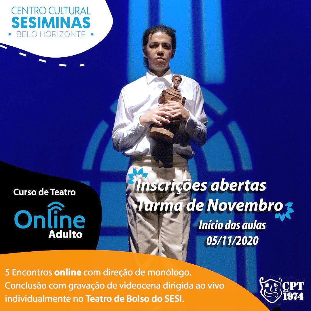 Reprodução/Instagram Curso de Teatro Adulto online - Centro Cultural Sesiminas