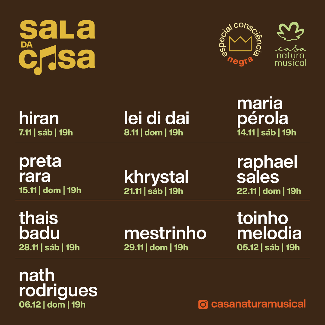 Sala da Casa - Casa Natura Musical (Programação Especial Consciência Negra)