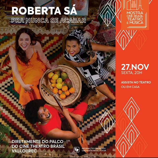 Reprodução/Instagram Show "Pra Nunca Se Acabar" Roberta Sá - Cine Theatro Brasil Vallourec