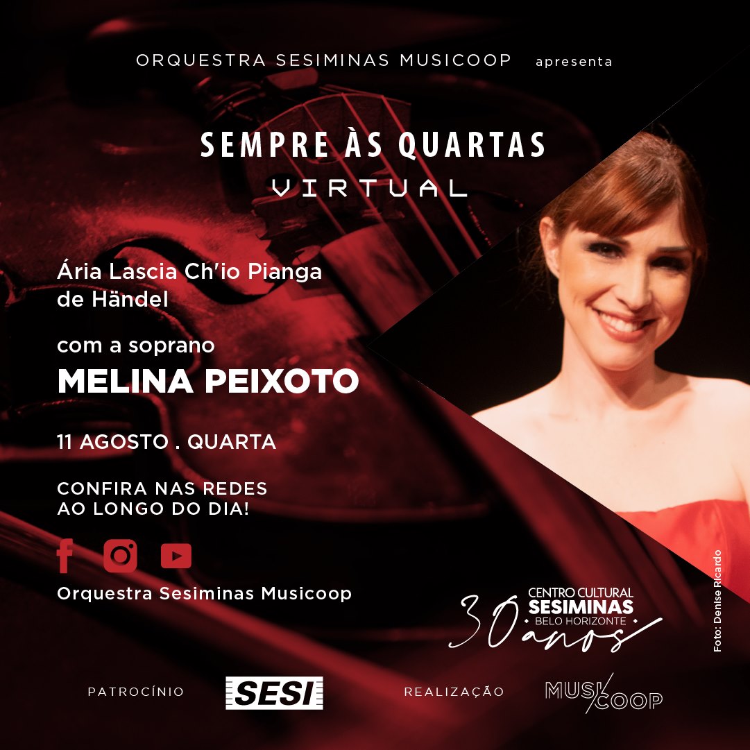 Reprodução/Facebook Sempre às Quartas Virtual: Melina Peixoto - Orquestra Sesiminas Musicoop