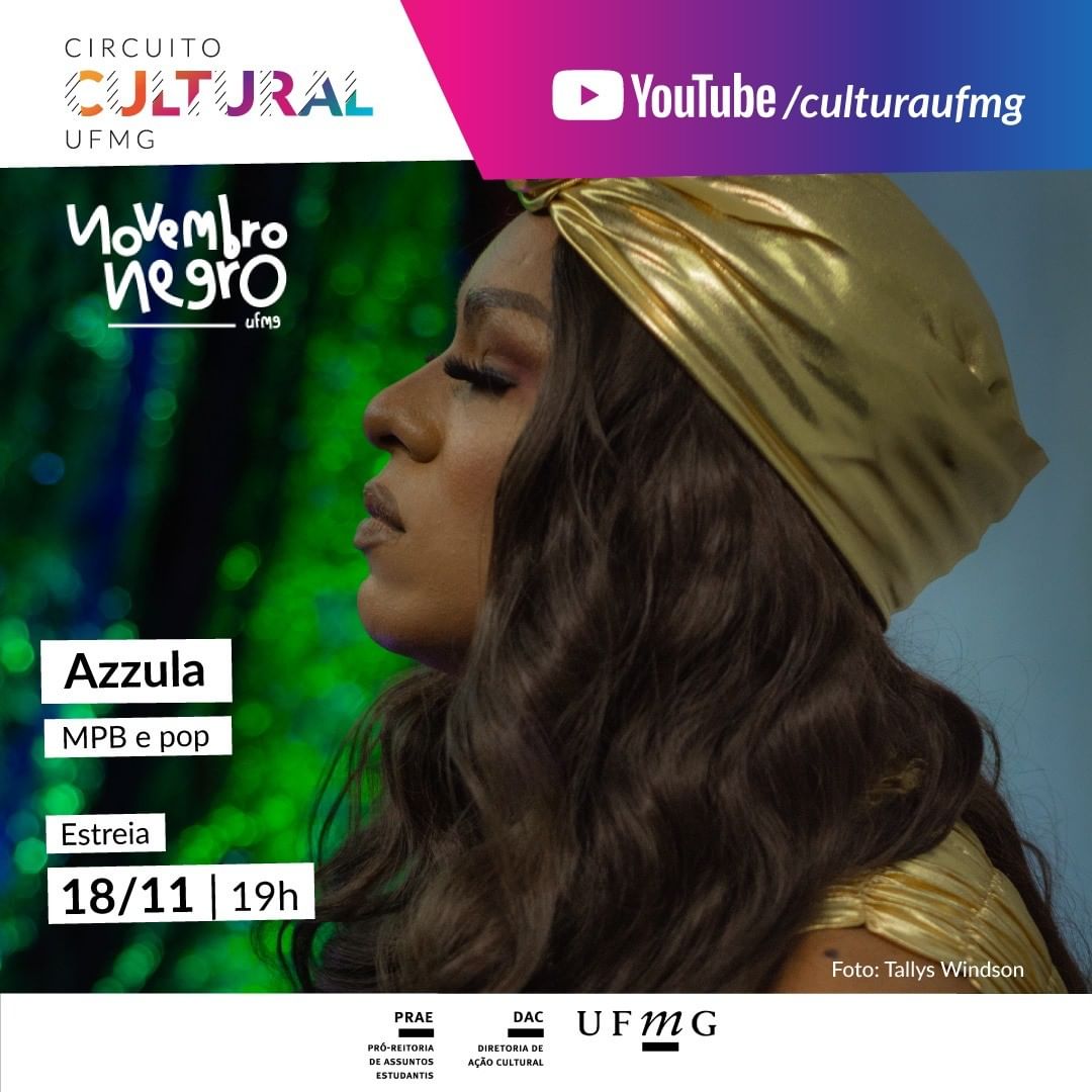 Reprodução/Instagram Show Azzula “Som e ar” - Novembro Negro UFMG 2020