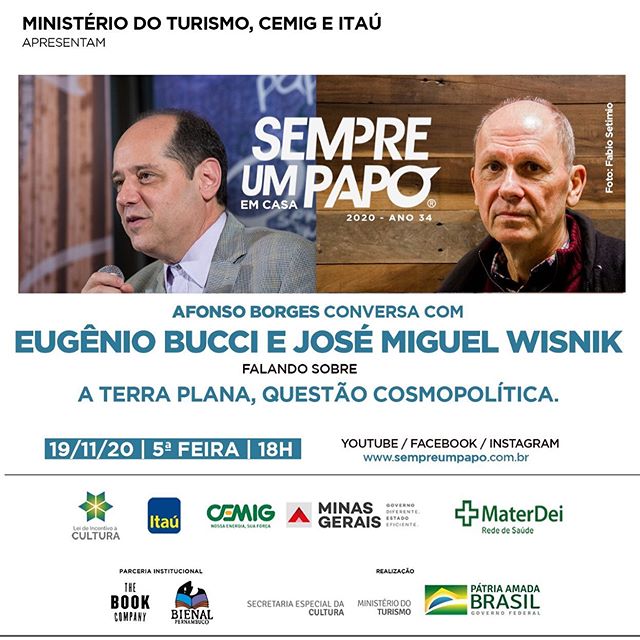 #SempreUmPapoEmCasa recebe Eugênio Bucci e o José Miguel Wisnik