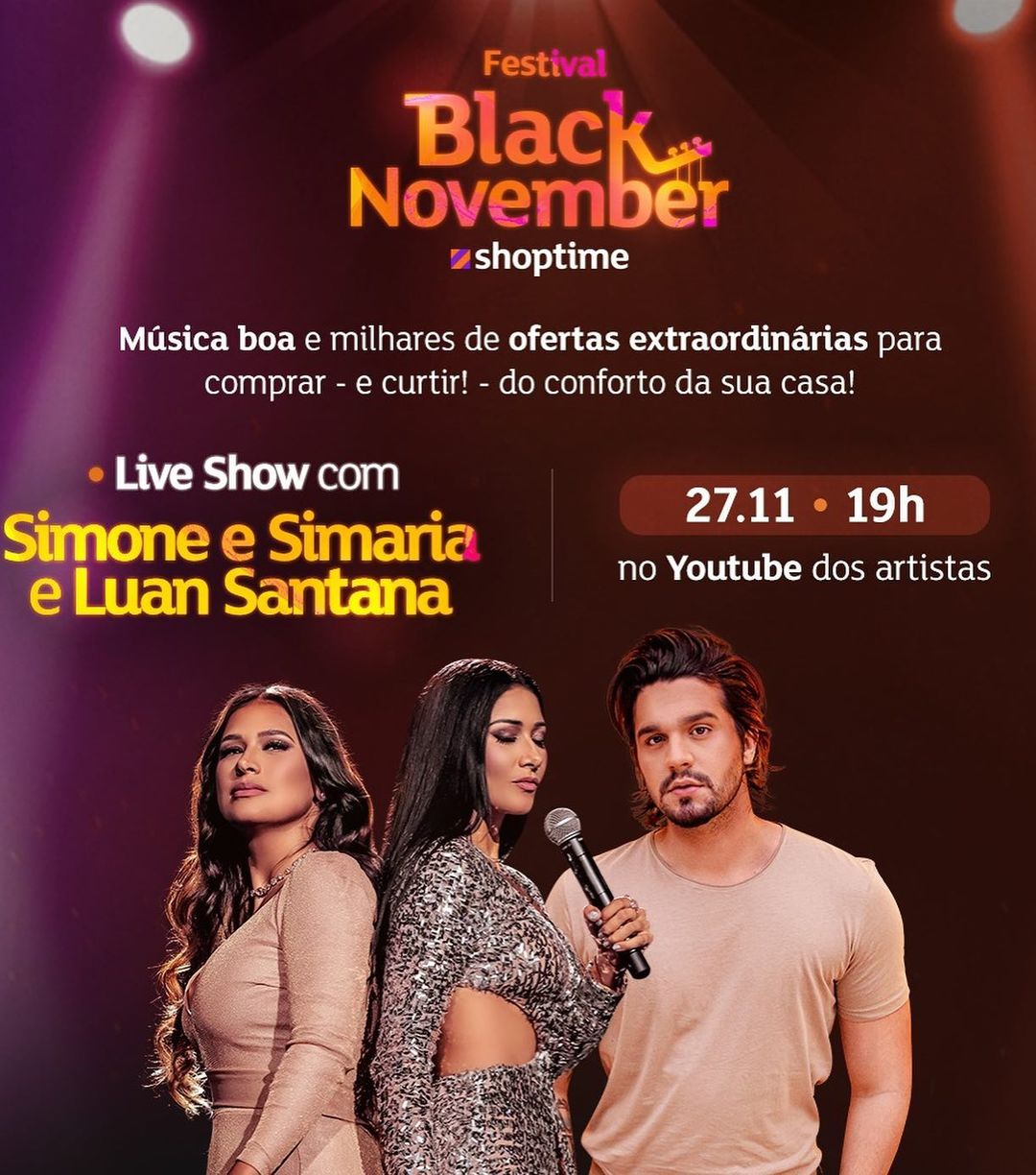 Divulgação/Instagram Festival Black November - Luan Santana e Simone e Simaria