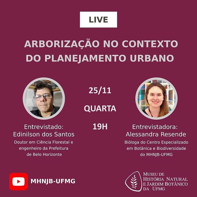 Live: Arborização Urbana - Museu de História Natural e Jardim Botânico da UFMG