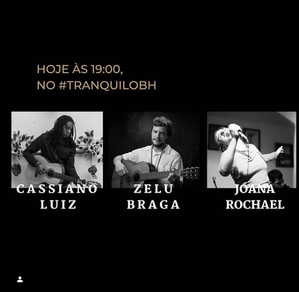 Reprodução/Instagram Live: Cassiano Luiz, Zelu Braga e Joana Rochael - Tranquilo BH