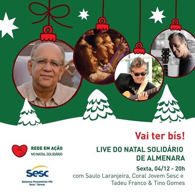 Live do Natal Solidário de Almenara - Coral Jovem Sesc, Saulo Laranjeira, Tadeu Franco e Tino Gomes