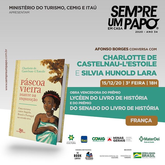 Reprodução/Instagram #Sempre Um Papo Em Casa com Charlotte de Castelnau-L’Estoile e Silvia Hunold Lara