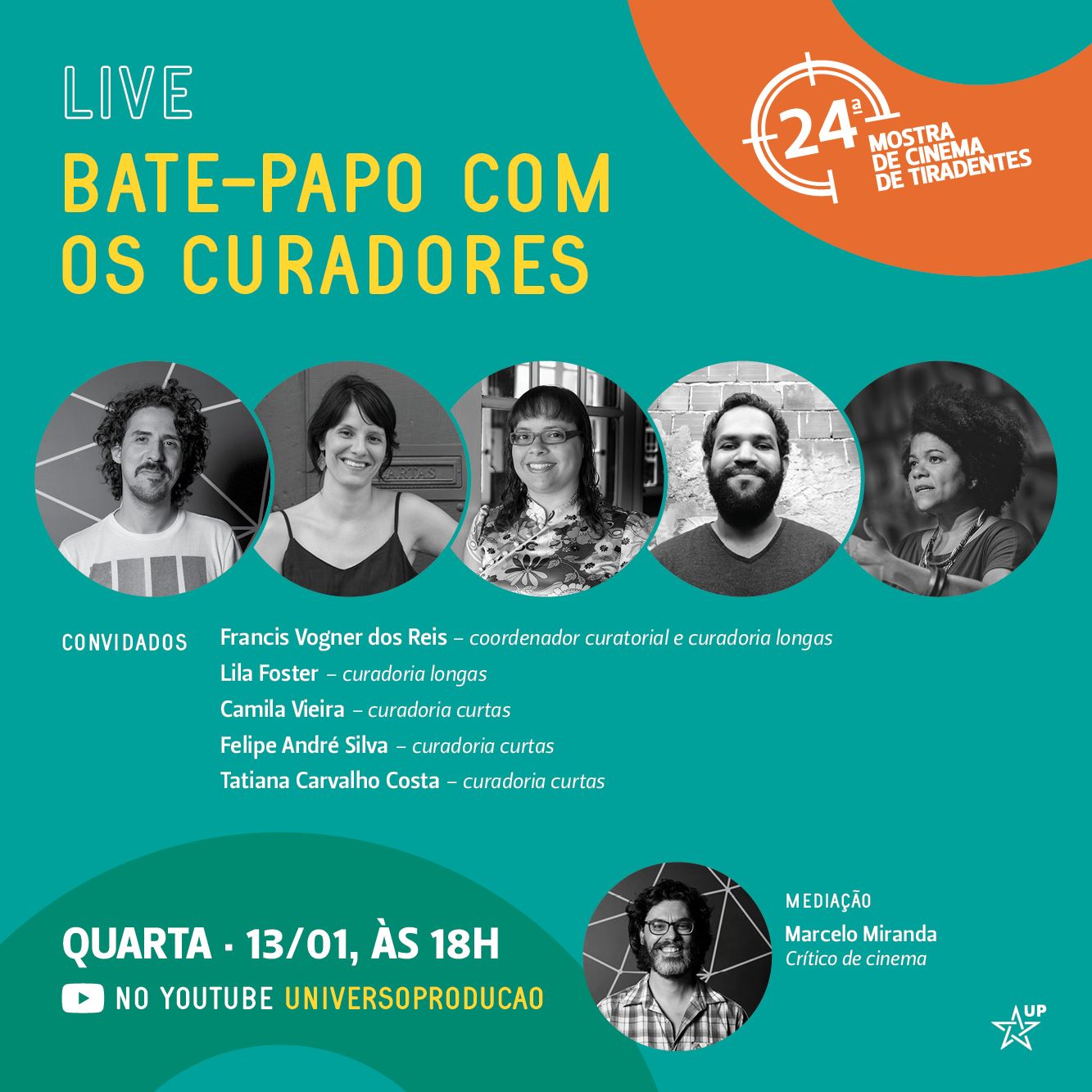 Reprodução/Facebook Live: Bate papo com os curadores da 24ª Mostra Tiradentes
