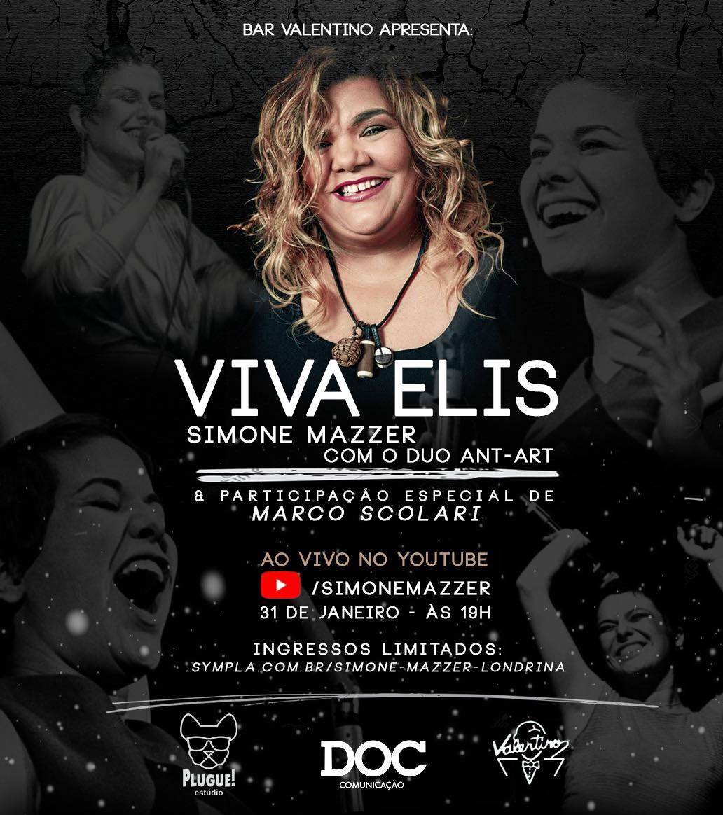 Reprodução/Facebook Live: "Viva Elis" com Simone Mazzer e ANT-ART