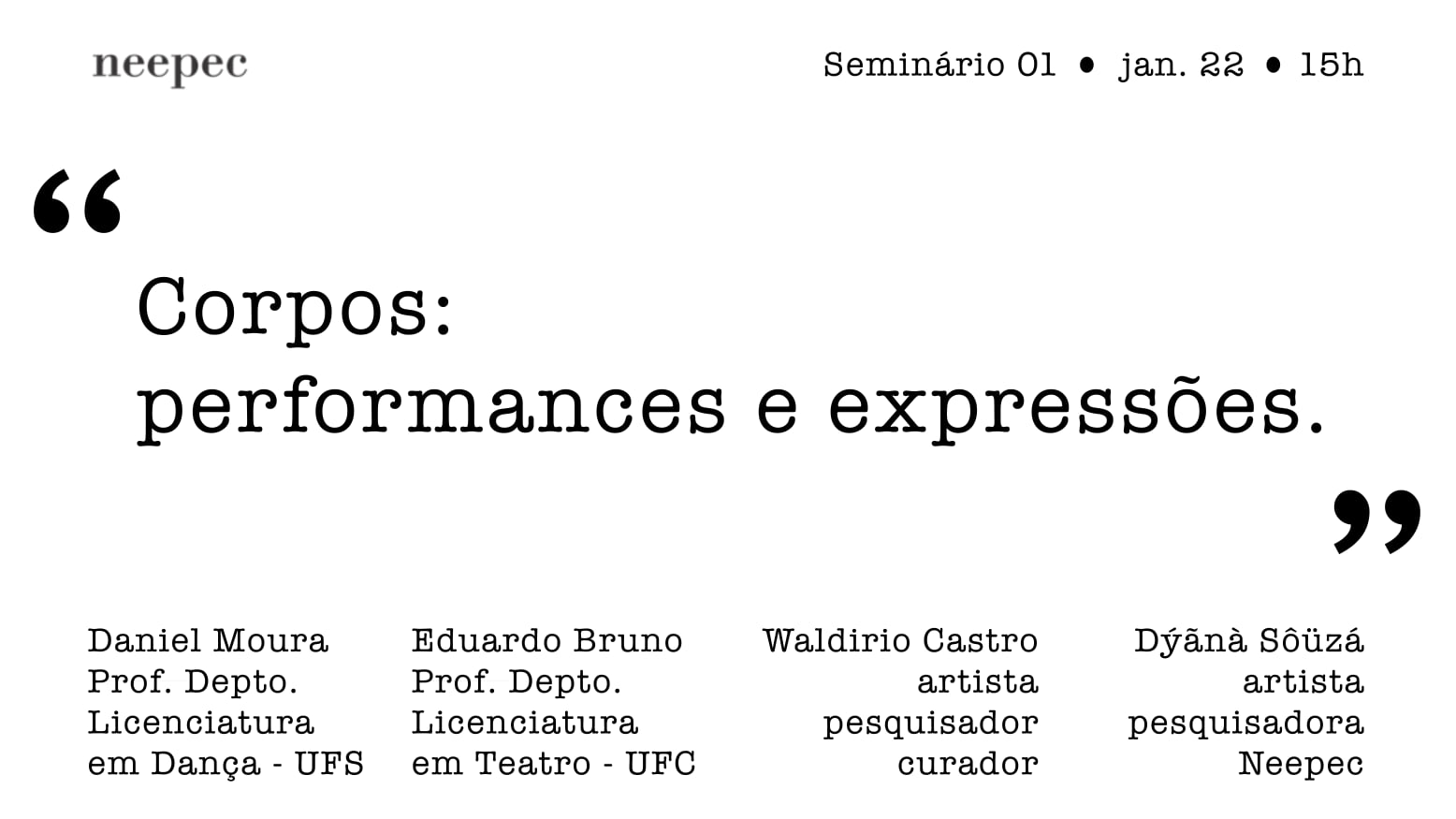 Reprodução/Facebook Seminários do Neepec UFMG