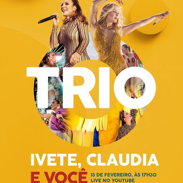 Divulgação/Instagram Live de Carnaval - O Trio: Ivete, Cláudia e Você!