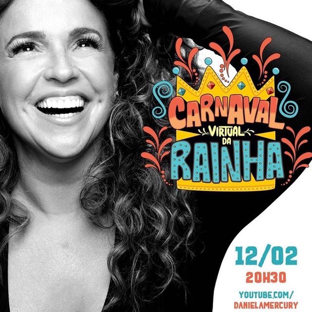 Divulgação/Instagram Live: Carnaval Virtual da Rainha - Daniela Mercury