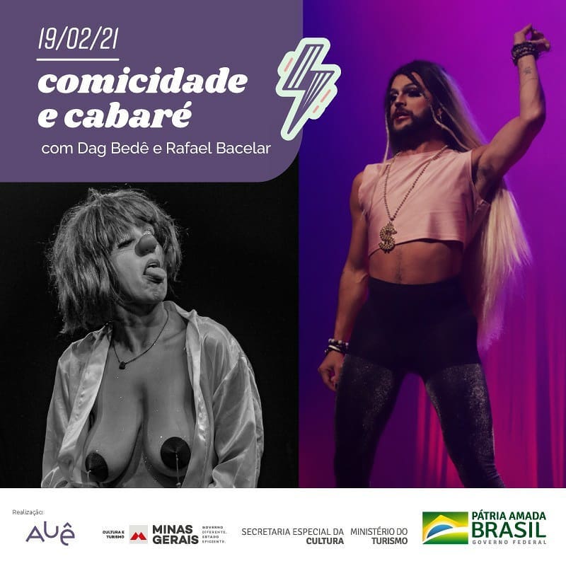 Oficina Online "Comicidade e Cabaré" com Dag Bedê e Rafael Bacelar