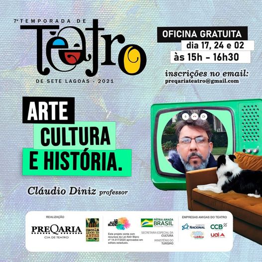 Oficina Online "Arte, Cultura e História" com Cláudio Diniz