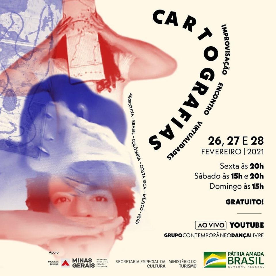 Reprodução/ Facebook “Cartografias - improvisação – encontro - virtualidades” - Grupo Contemporâneo de Dança