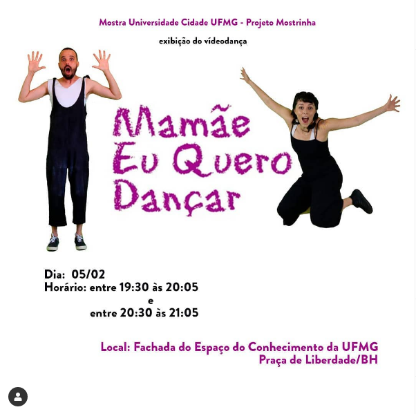 "Mamãe Eu Quero Dançar" na fachada do Espaço do Conhecimento UFMG
