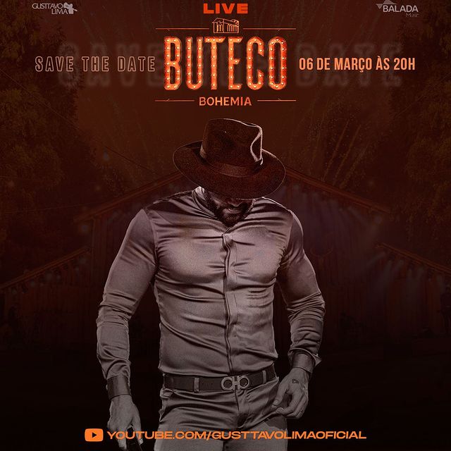 Divulgação/Instagram Live: Buteco Bohemia - Gusttavo Lima