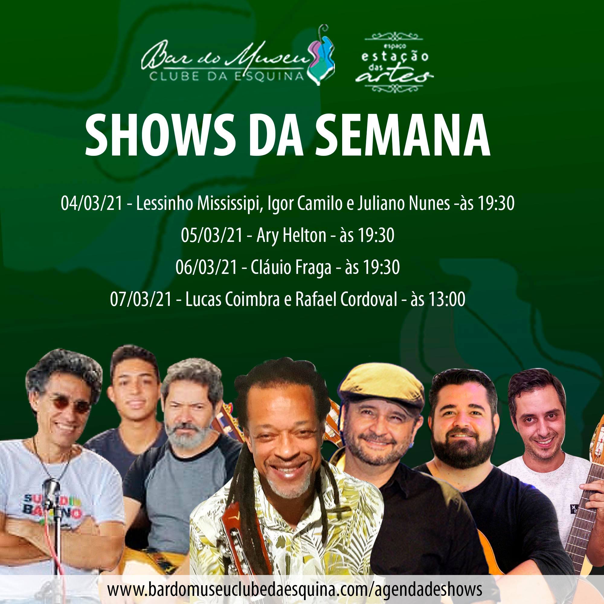 Programação do Bar do Museu Clube da Esquina