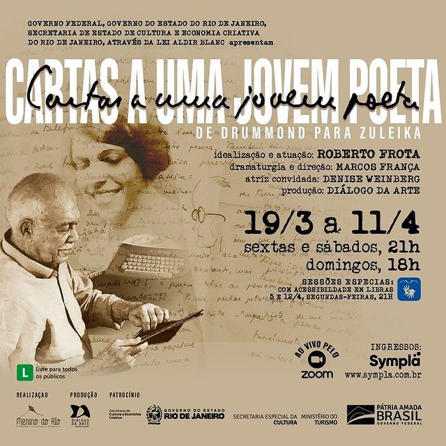 Teatro: Cartas a Uma Jovem Poeta - De Drummond para Zuleika