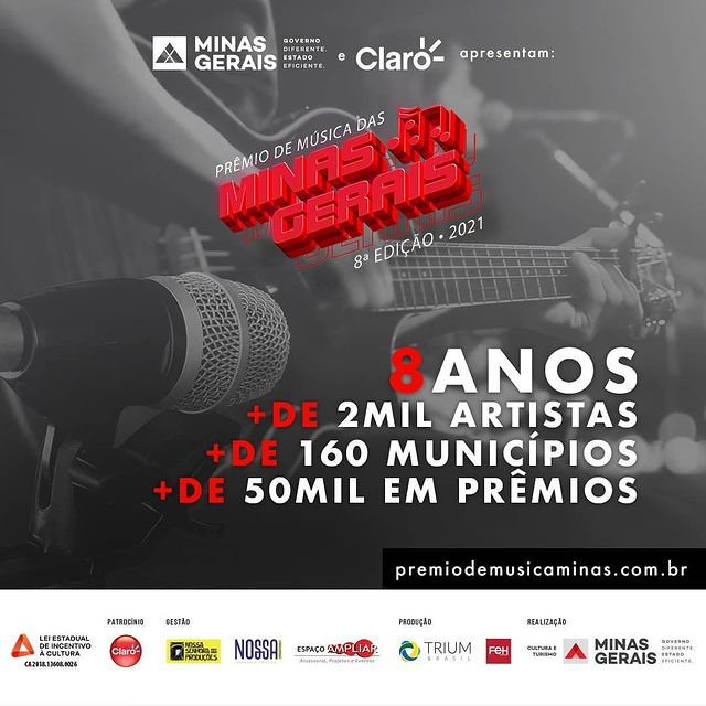 Reprodução: Instagram 8ª Edição - Prêmio de Música das Minas Gerais em 2021