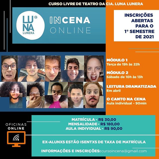 Reprodução: Instagram Curso In Cena 2021 - Cia. Luna Lunera