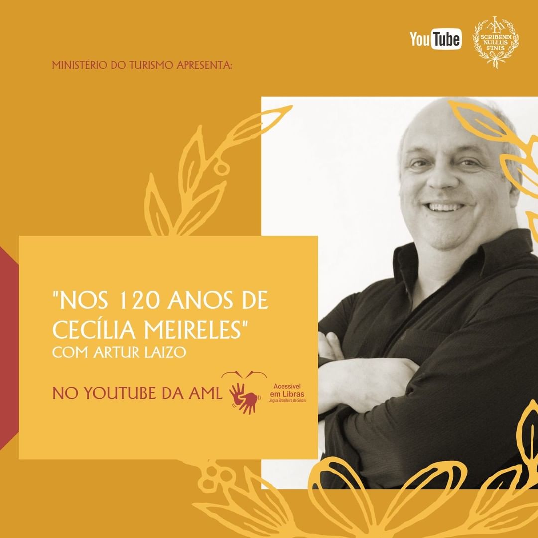 Divulgação/Instagram Live: Nos 120 anos de Cecília Meirelles, com Arthur Laizo - AML