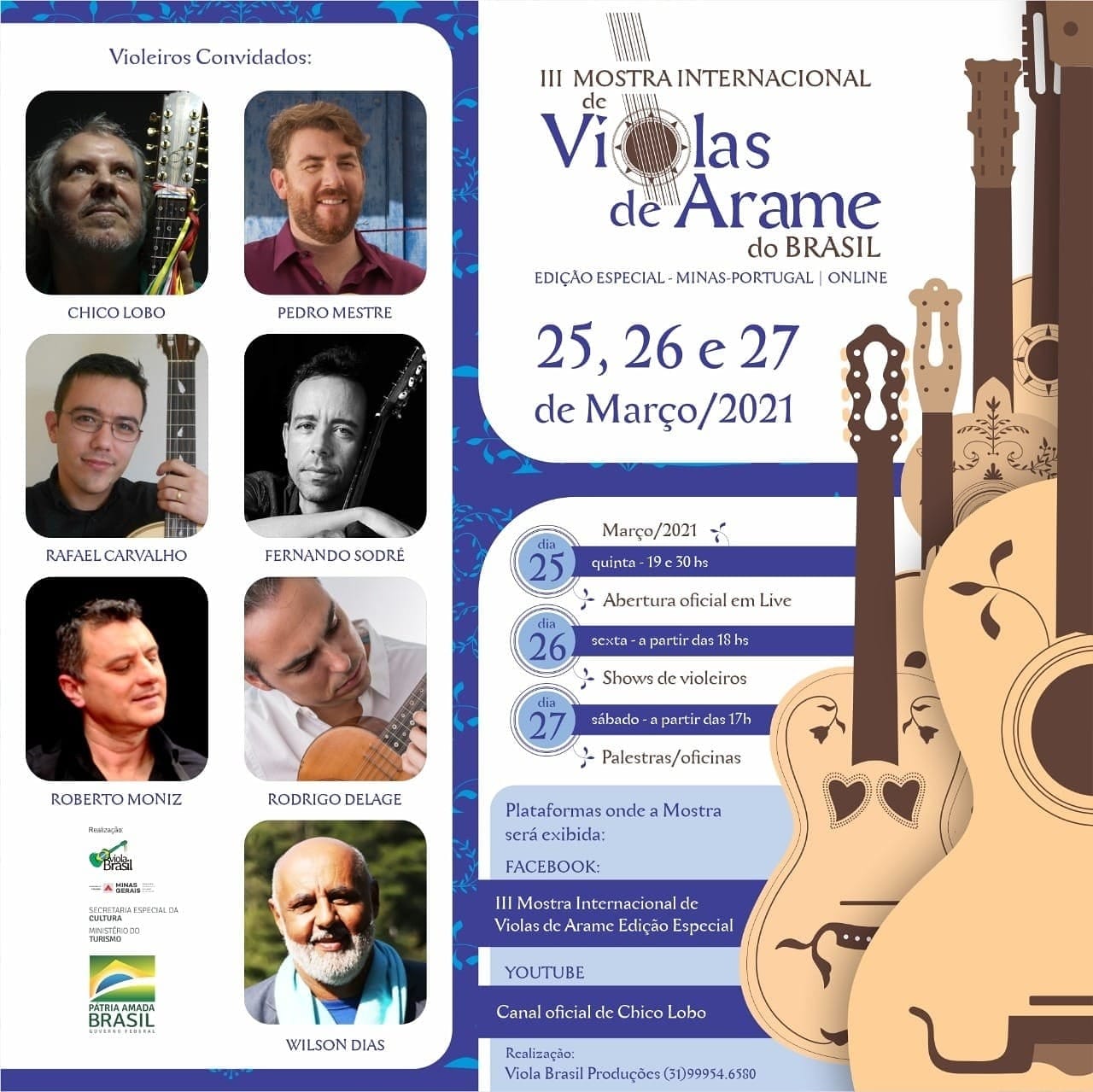 Reprodução/Facebook III Mostra Internacional de Violas D'arame do Brasil - Edição Minas/Portugal