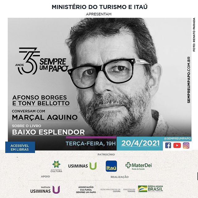 Reprodução: Instagram Sempre Um Papo recebe Marçal Aquino e Tony Bellotto