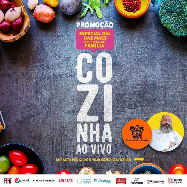"Cozinha ao vivo" Chef Vinicius Justo Curtts