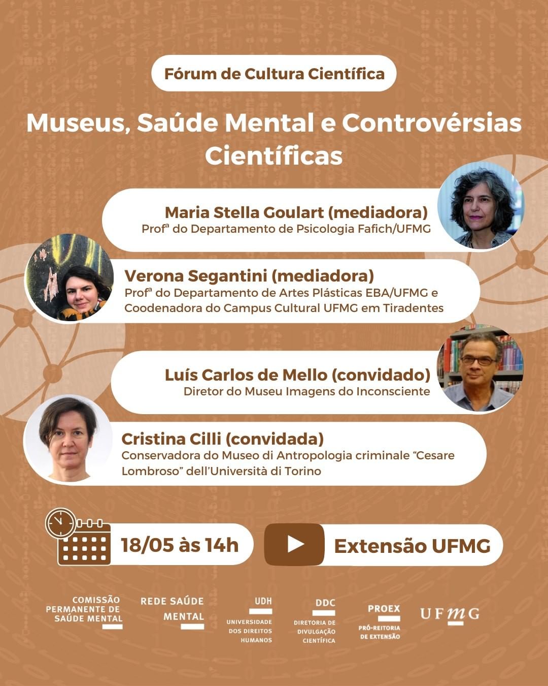 Divulgação/Instagram Fórum: Museus, Saúde Mental e Controvérsias Científicas - UFMG