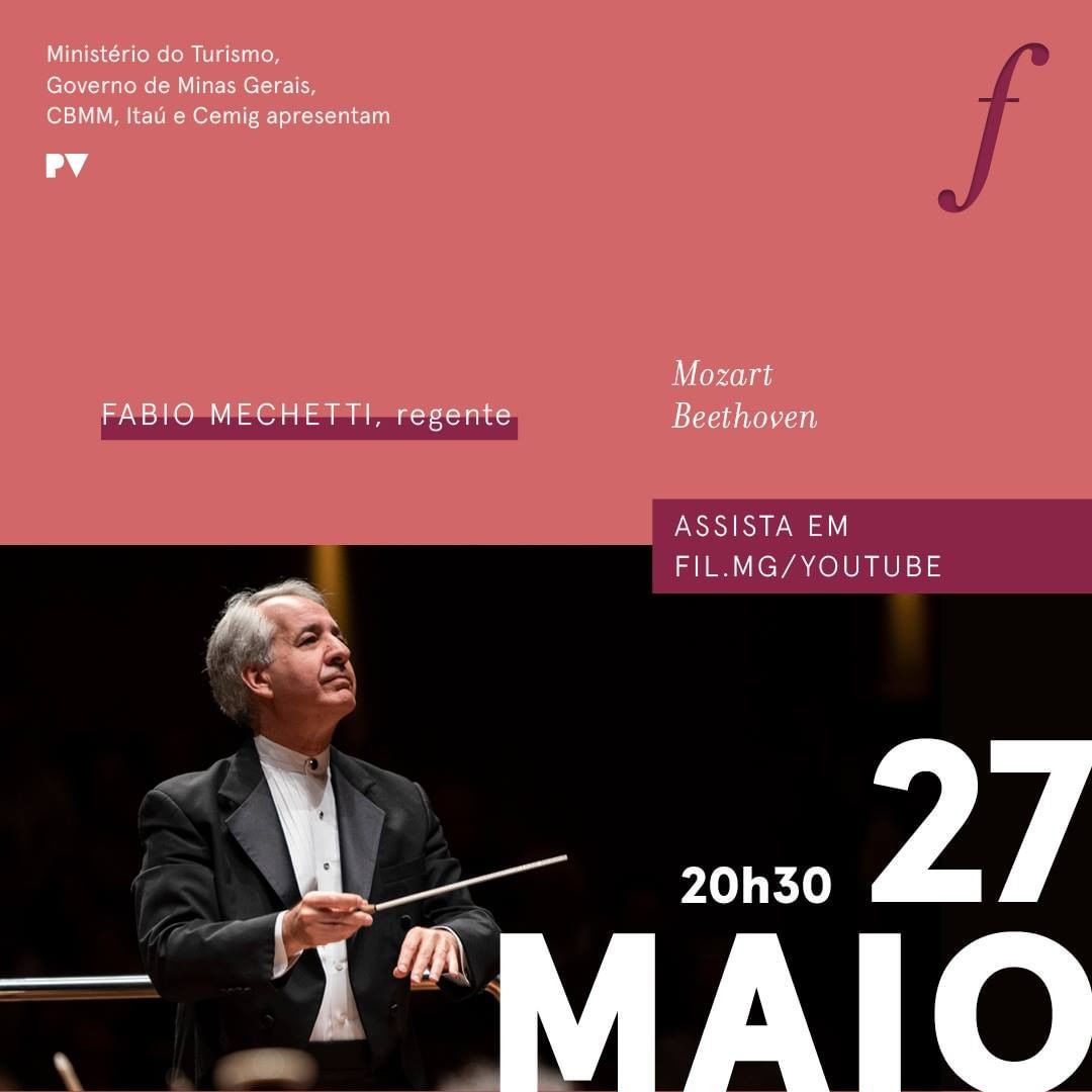 Divulgação/Instagram LIVE: "Mozart e Beethoven" - Orquestra Filarmônica de Minas Gerais