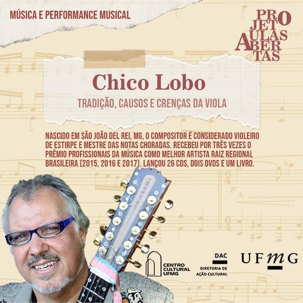 Projeto Aulas Abertas #16/2021 - “Viola caipira, as tradições, causos e crenças"