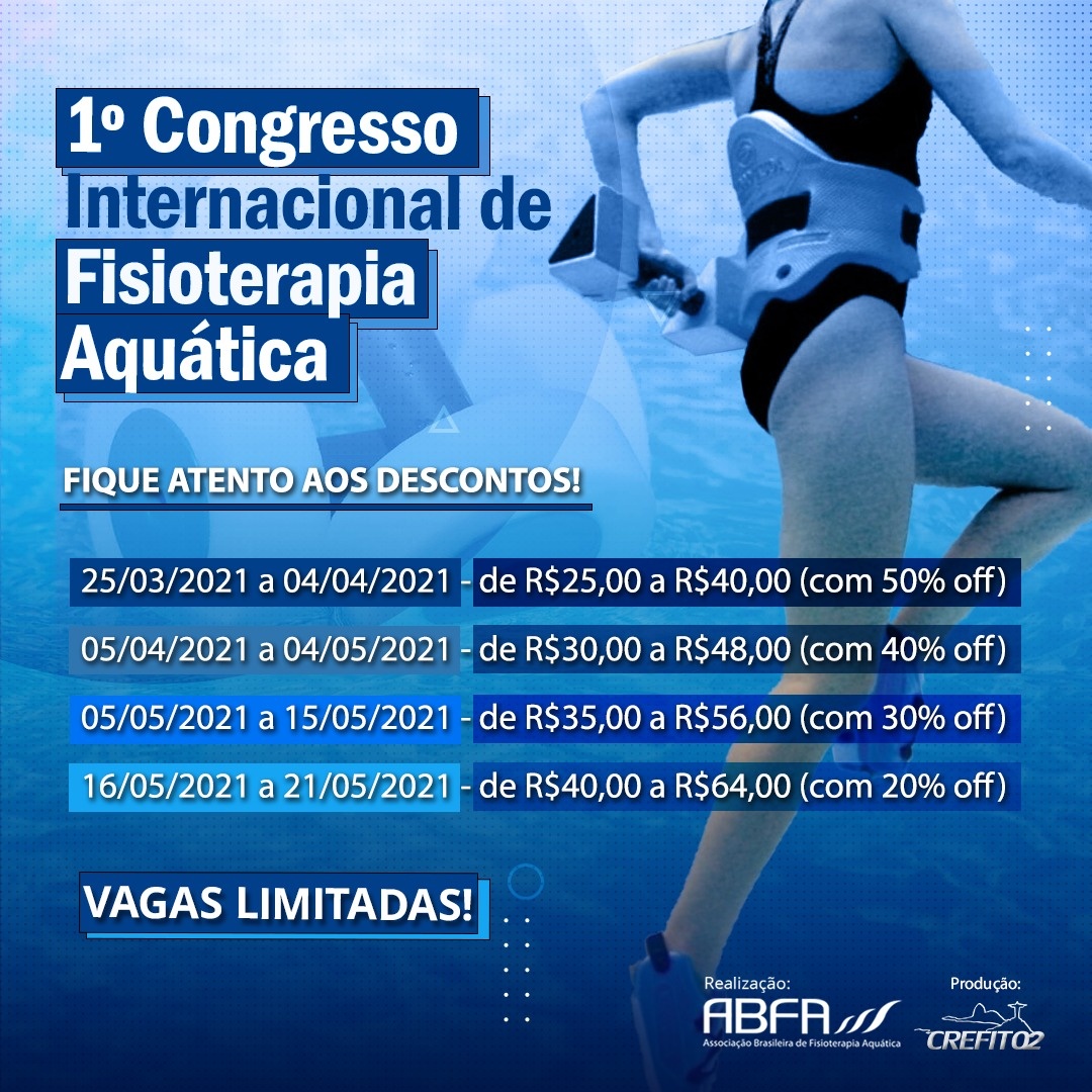 Reprodução evento 1º Congresso Internacional de Fisioterapia Aquática 2021 - Online