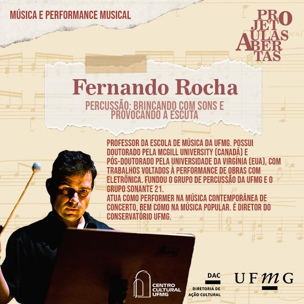 Projeto Aulas Abertas #15/2021 - “Percussão: brincando com sons e provocando a escuta" Fernando Rocha