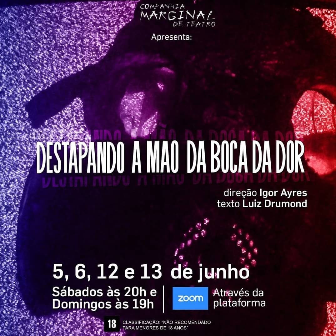 Reprodução: Instagram "Destapando a mão da boca da dor" - Cia Marginal de Teatro