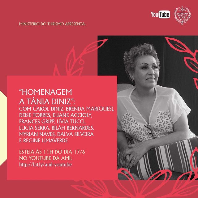 Palestra virtual: “Homenagem a Tânia Diniz”, com sua filha Carol Diniz Hassui - AML