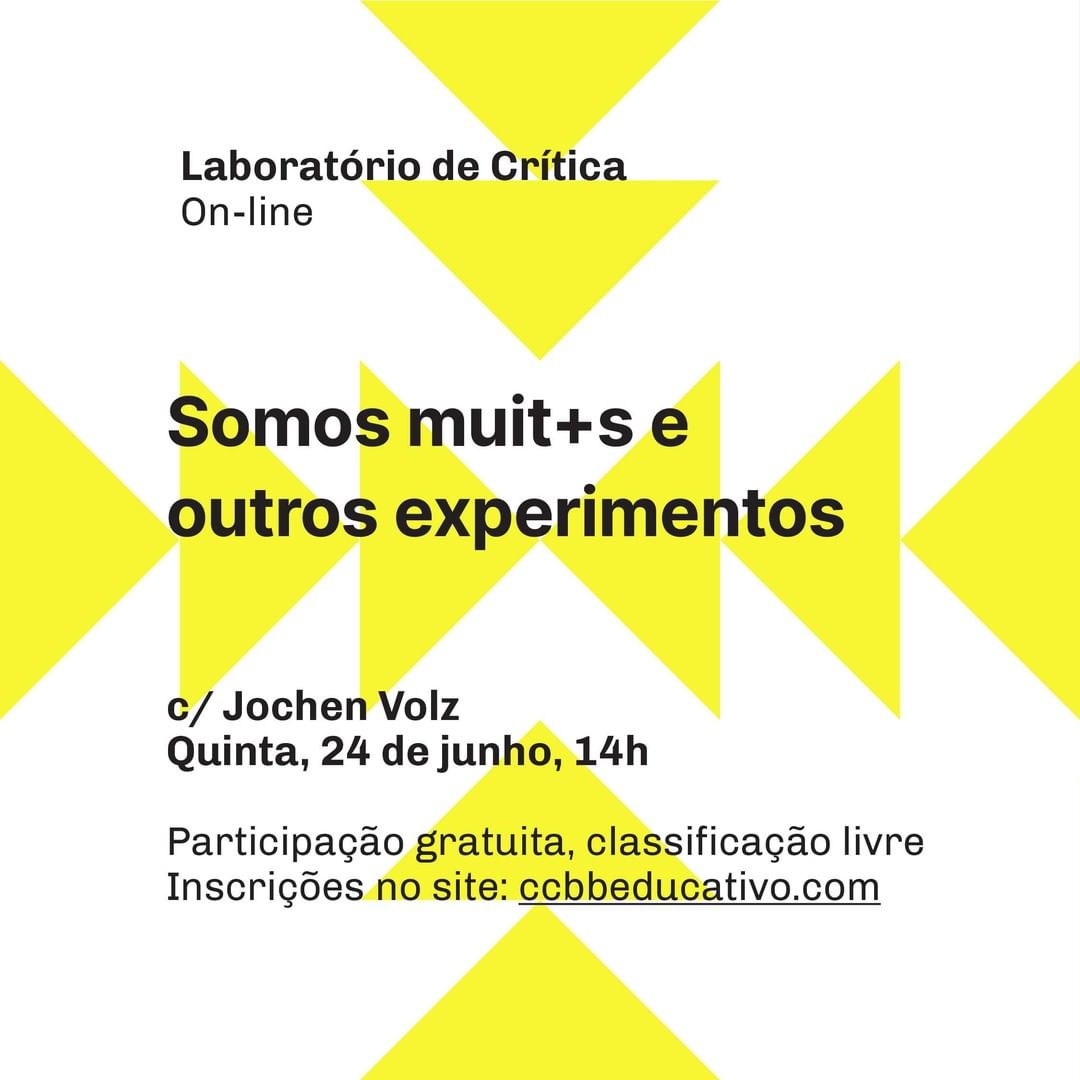 Divulgação/Instagram Laboratório de Crítica: Somos muit+s e outros experimentos - CCBB Educativo