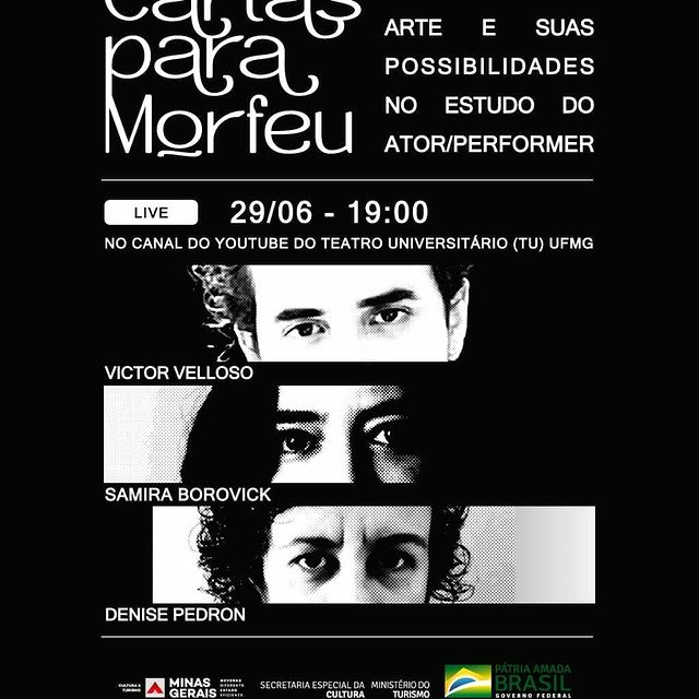 Reprodução: Instagram "Cartas para Morfeu: os sonhos na arte e sua possibilidade no estudo do ator/performer"